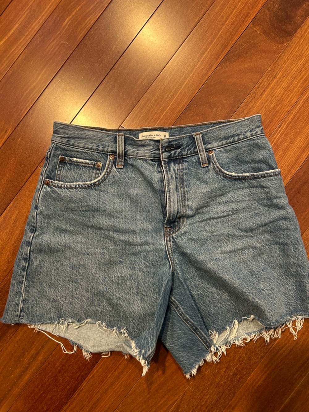 Abercrombie & Fitch Blue Denim 
The Loose Short High Rise